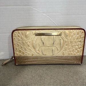 Vintage Brahmin Ady Alligator Embossed Zip Around Leather Wallet